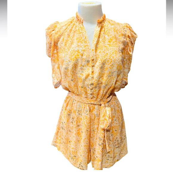 BTFL-life DEMILA EMBROIDERED LUREX PUFF SLEEVE ROMPER Size 4 New - Picture 2 of 9